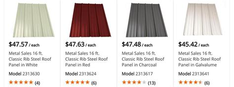 metal roofing prices per sheet lowe's|metal roofing lowe's 14 ft.